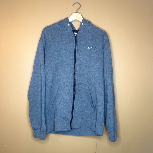 Y2K Nike Gray zip-up Hoodie Large