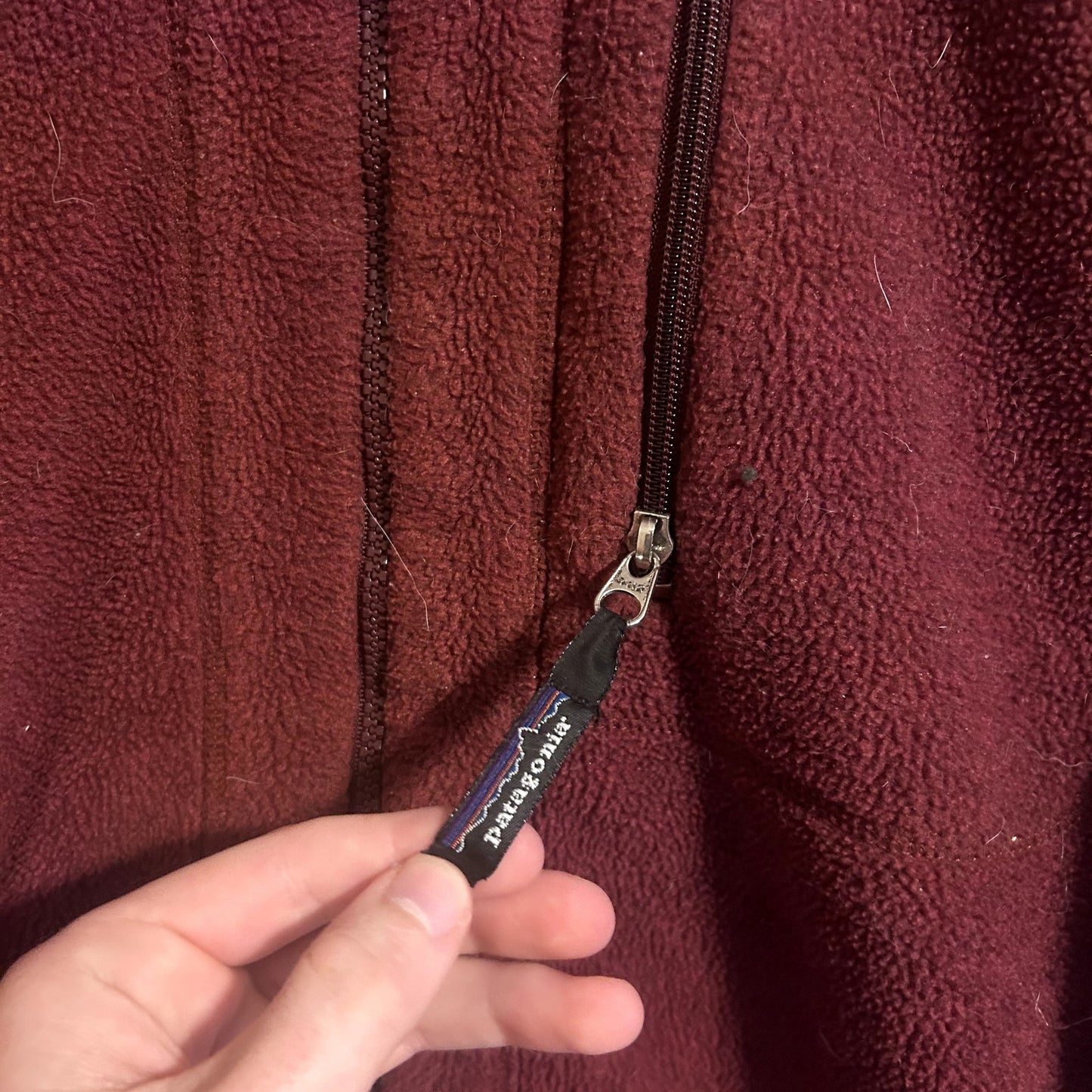 Vintage Patagonia Burgundy Full-Zip Synchilla Fleece Jacket XL