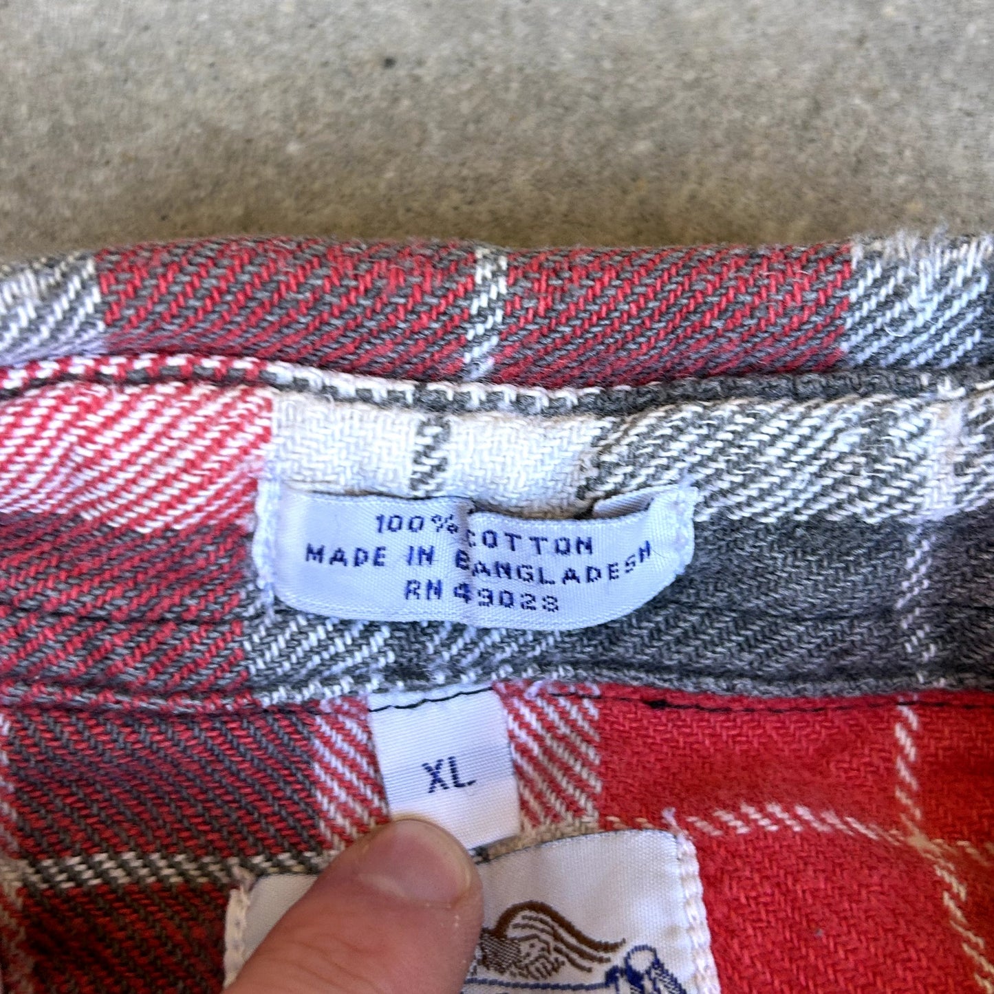 Vintage Eagle Crest Red & White Flannel Shirt XL