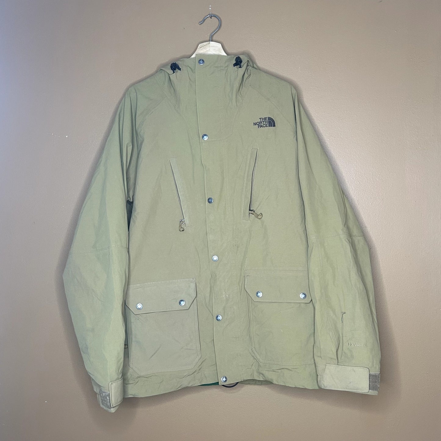 The North Face Hyvent Tan / Brown Rain Jacket Large