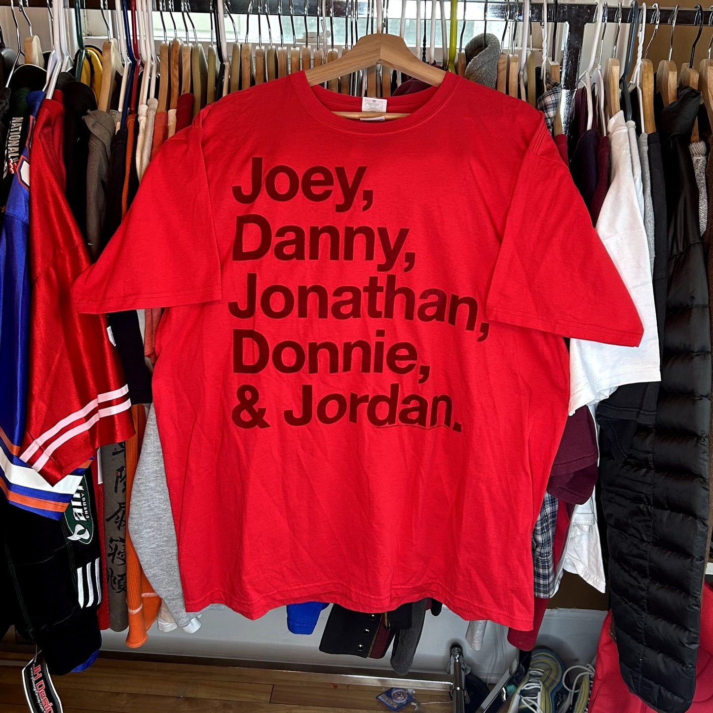Y2K New Kids on The Block Red T-Shirt XL
