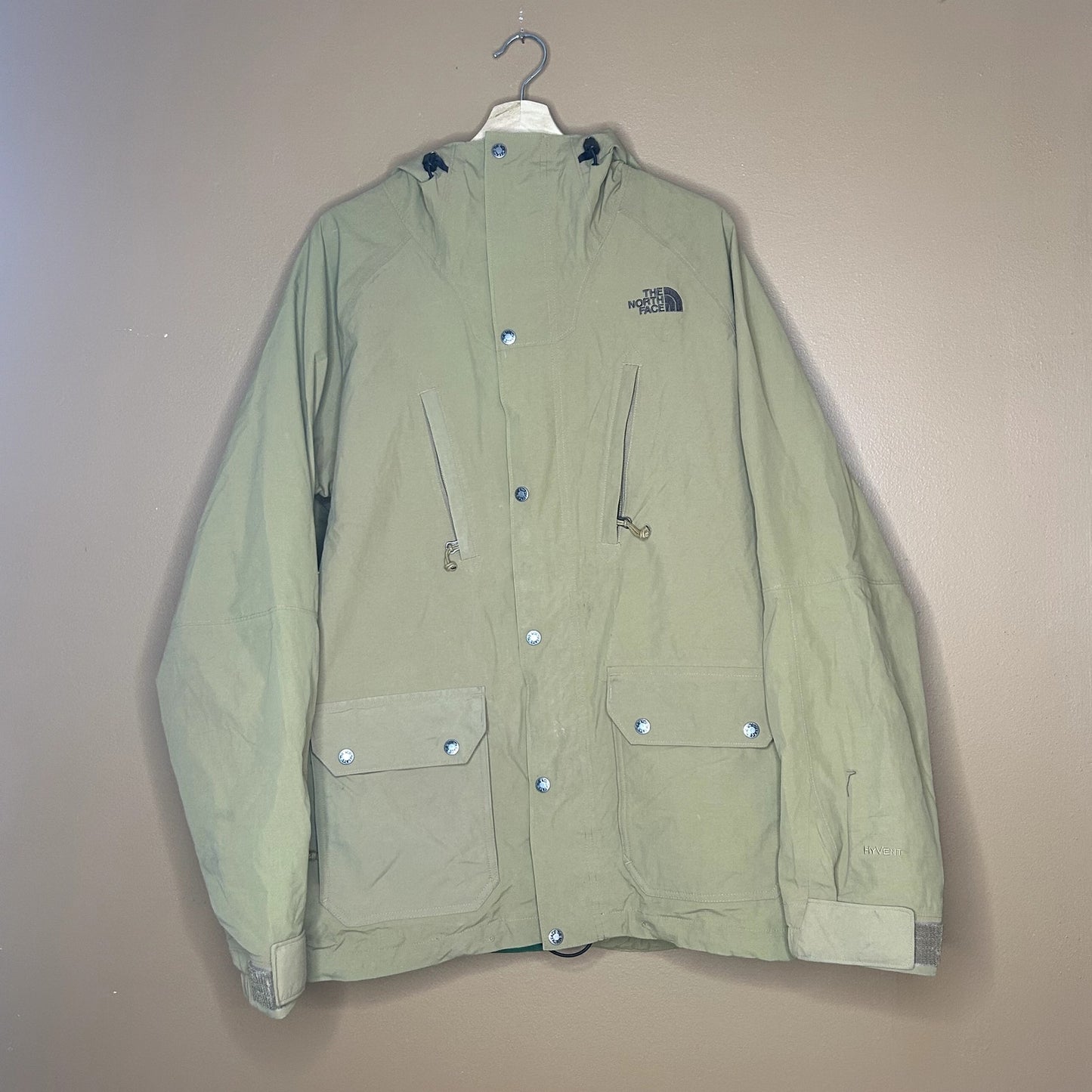 The North Face Hyvent Tan / Brown Rain Jacket Large