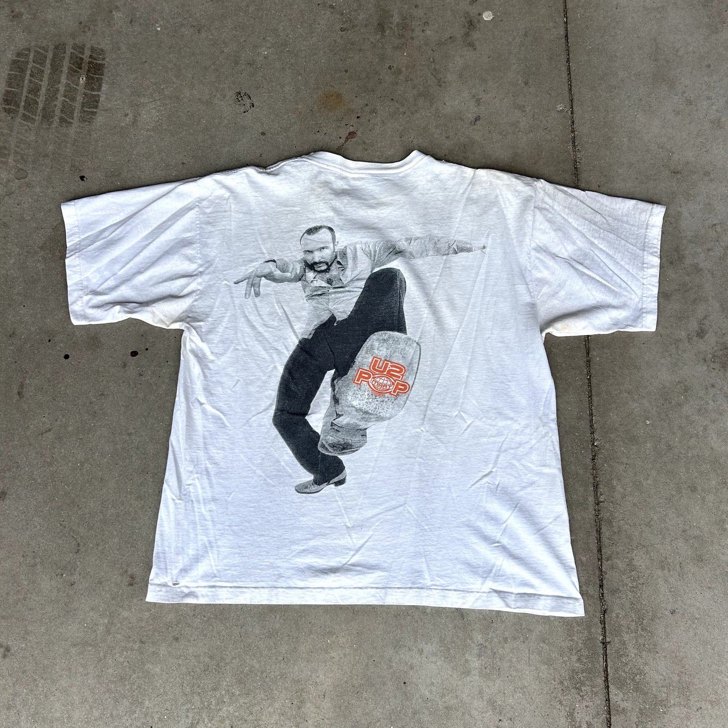 Rare Vintage U2 PopMart 1997 Tour Bono T-Shirt Stained
