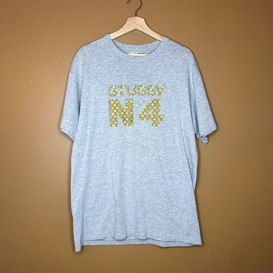 Vintage Stussy N4 Monogram Logo Size Large