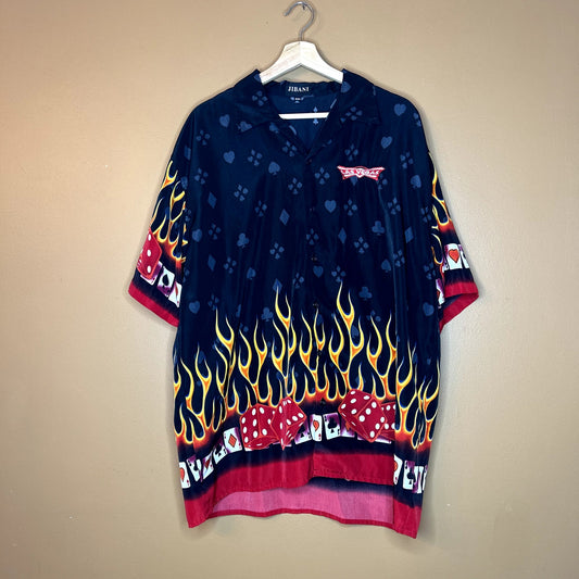 Y2K Las Vegas Graphic Button Up Shirt