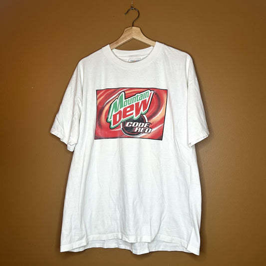 Vintage 90s Mountain Dew Code Red Promo T-Shirt Rare