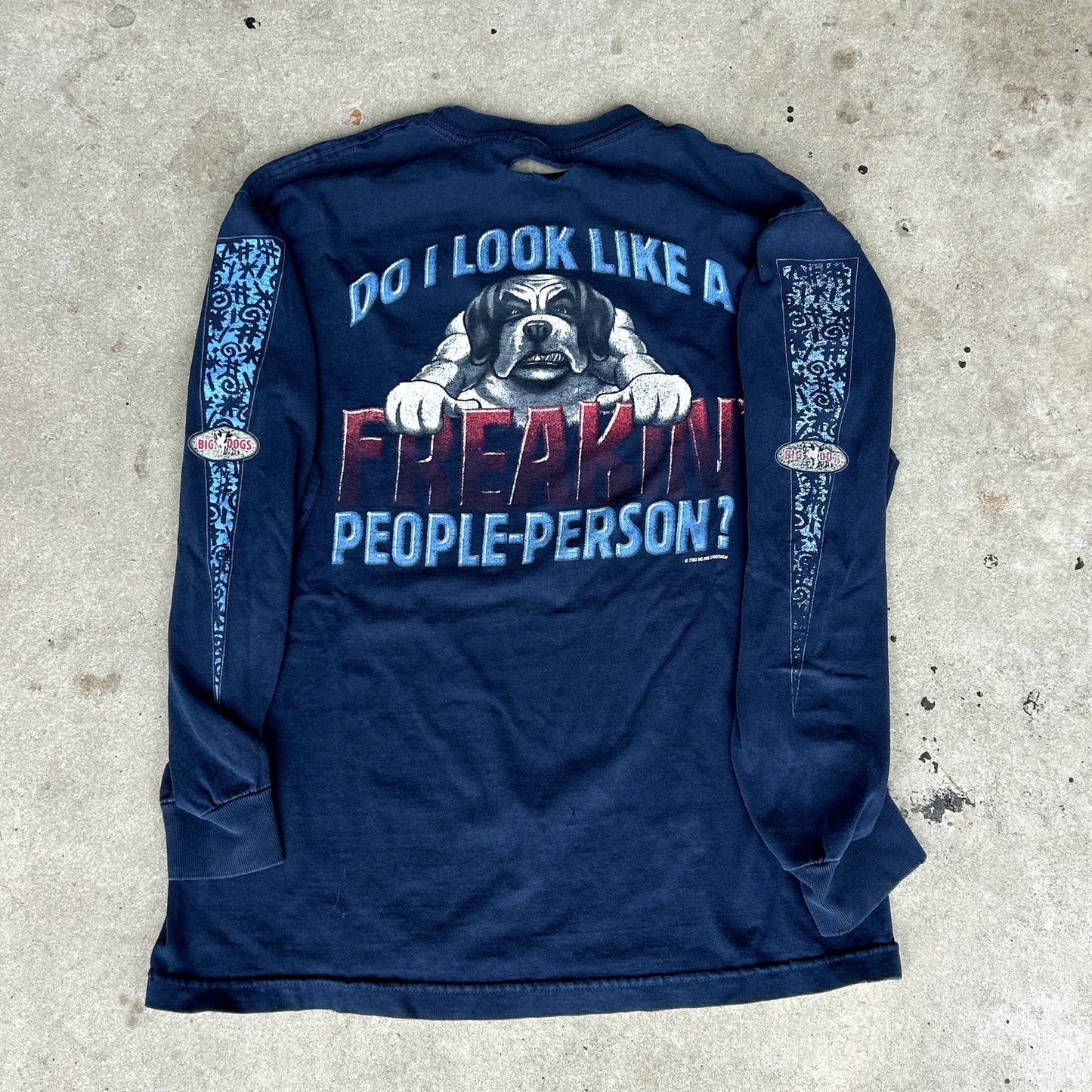 Y2K Big Dogs Long Sleeve T-Shirt Kids or Femme. Distressed