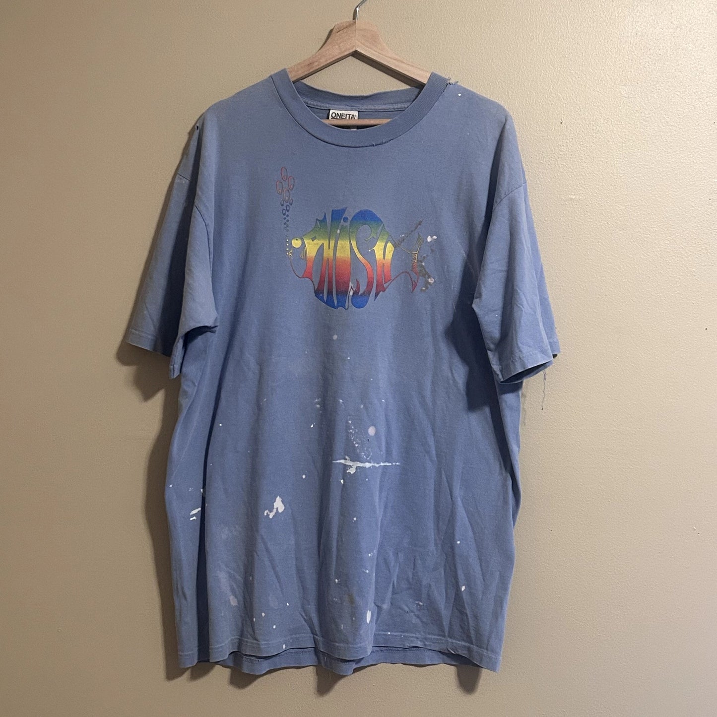 Vintage 90s Phish Concert T-Shirt Has paint stains XL