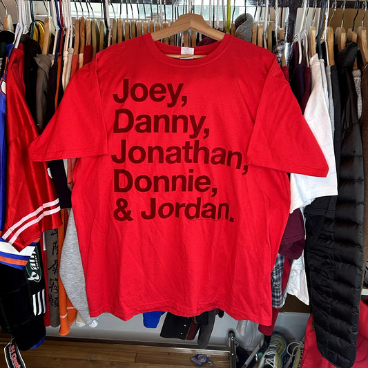 Y2K New Kids on The Block Red T-Shirt XL