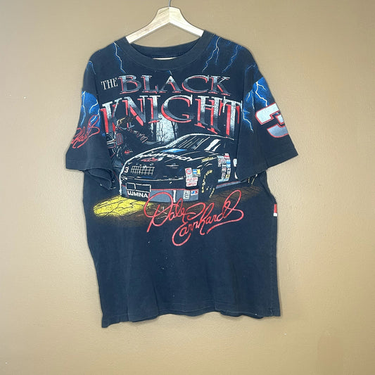 Vintage 90s Dale Earnhardt Black Knight Nascar AOP Lightning