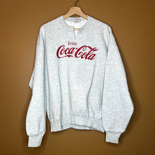 Y2K Coca Cola Gray Crewneck With A Little rip
