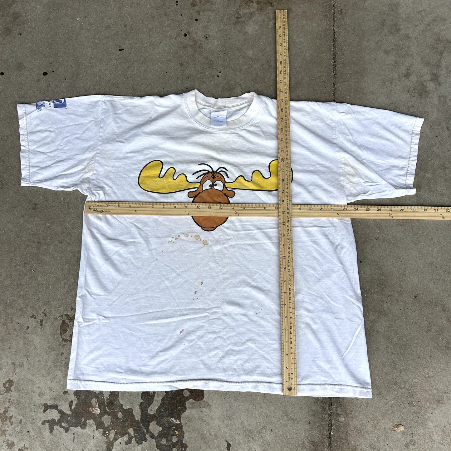 Vintage Rocky & Bowinkle T-Shirt XL Stained