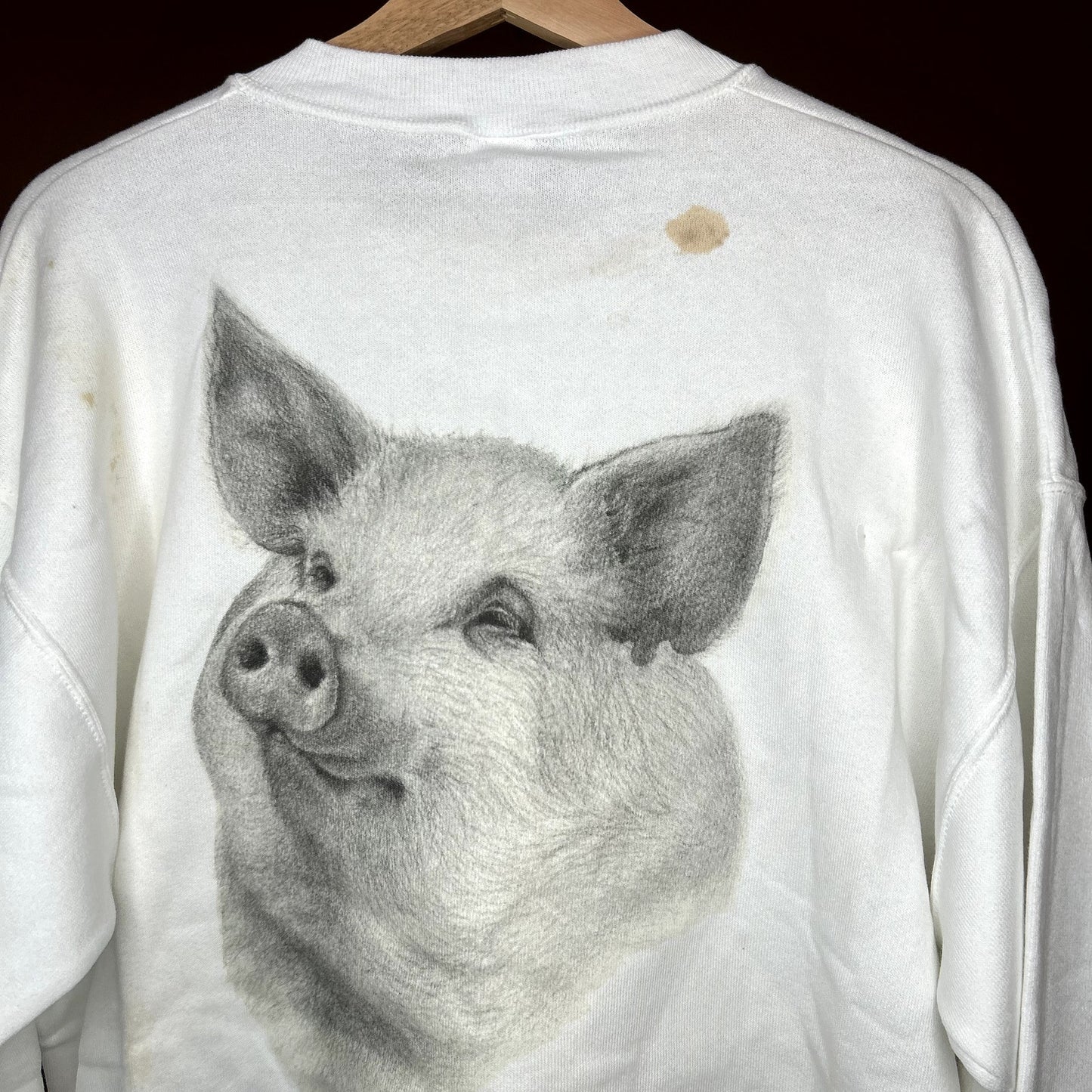 Vintage 90s Test Print White Tail Deer x Pig Crewneck