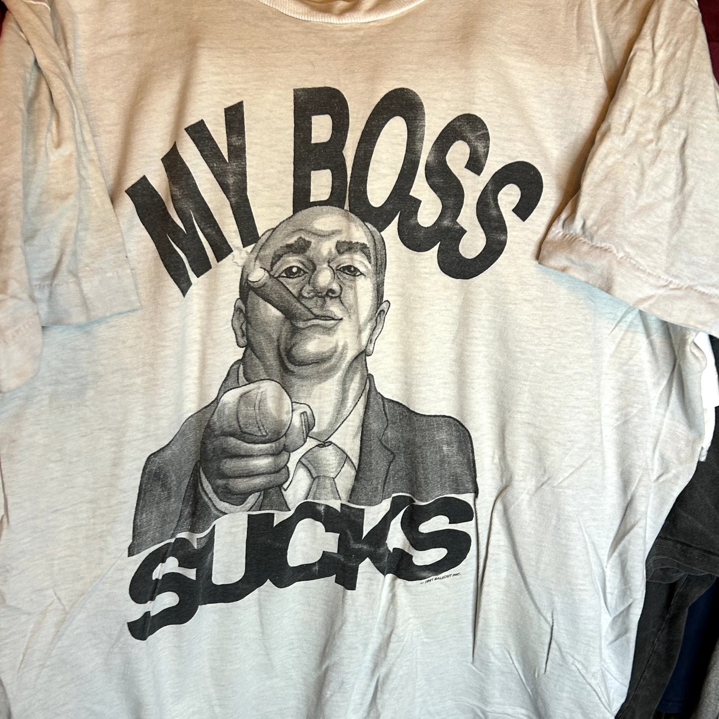 Vintage 90s "My Boss Sucks" T-Shirt XL