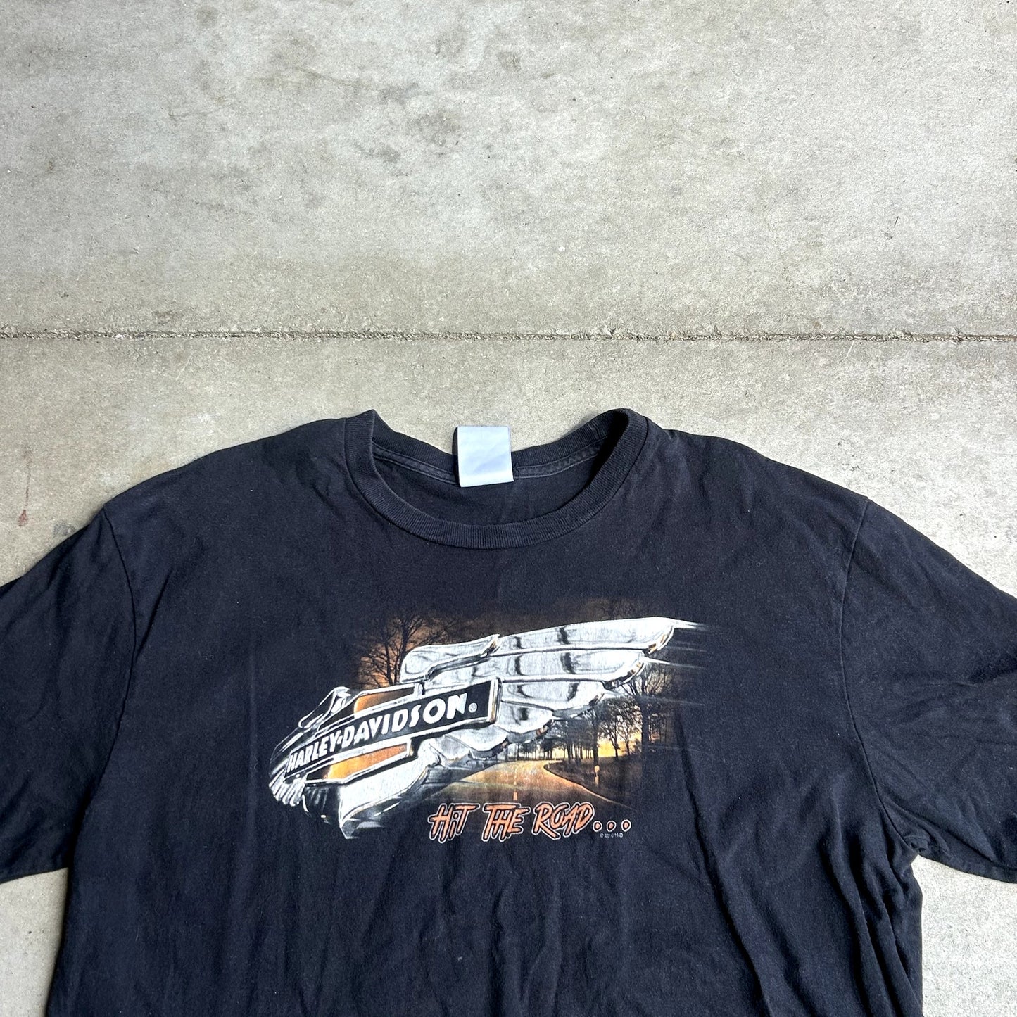 Y2K Harley Davidson Black T-Shirt XL