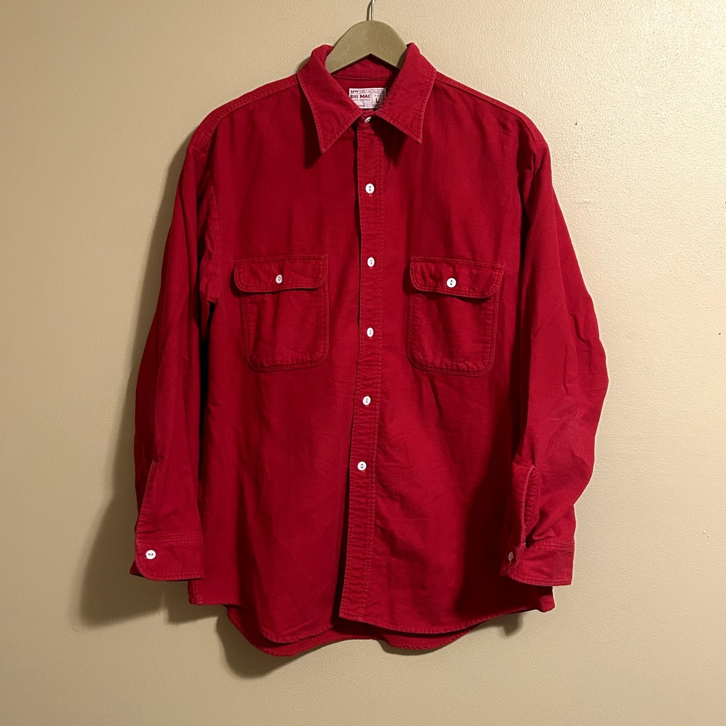 Vintage 70s Red Big Mac Button Up Shirt Large