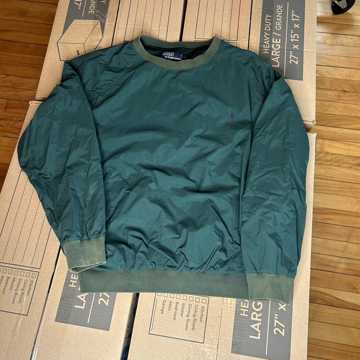 Polo Green Windbreaker Pullover T-Shirt Large