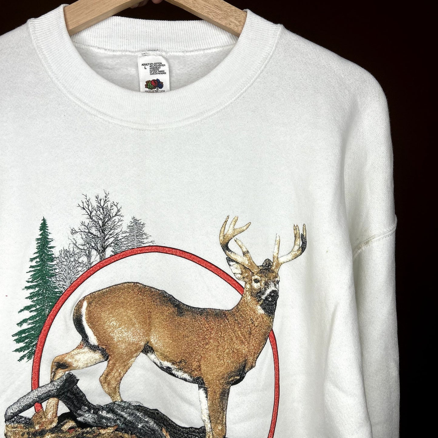 Vintage 90s Test Print White Tail Deer x Pig Crewneck