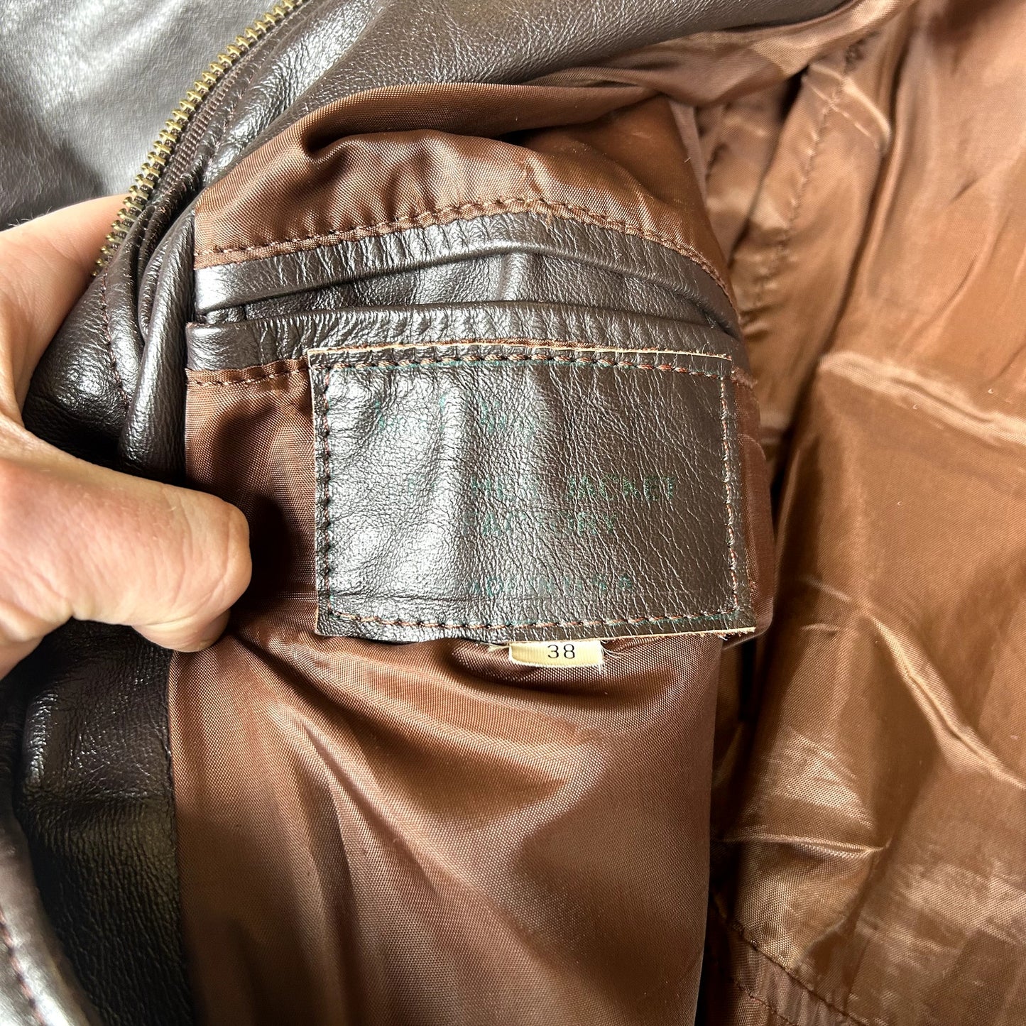Vintage Leather Made in San Diego G3 Bomber Jacket 38