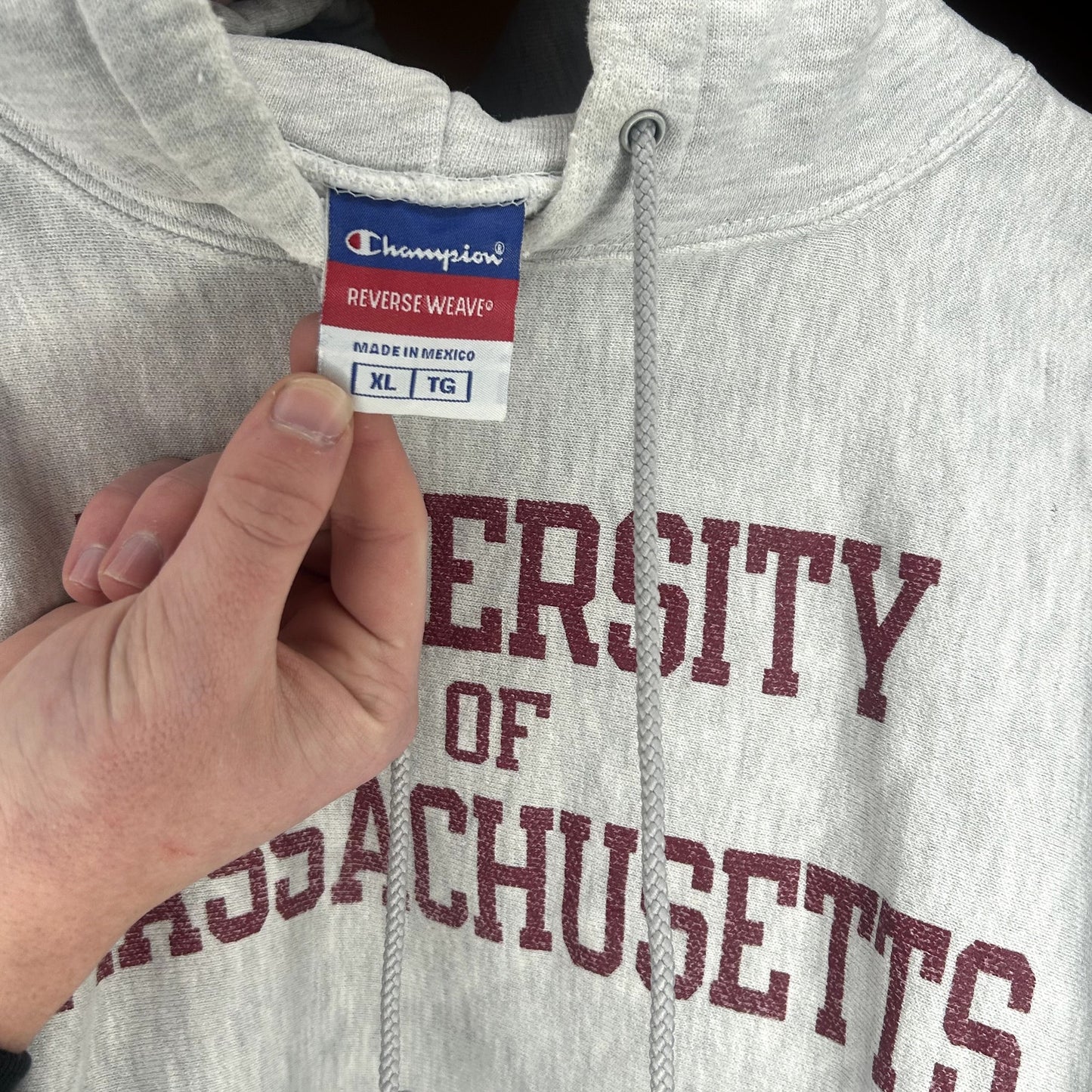 University Of Massachussets Made in Mexico Reverse Weave Hoodie XL