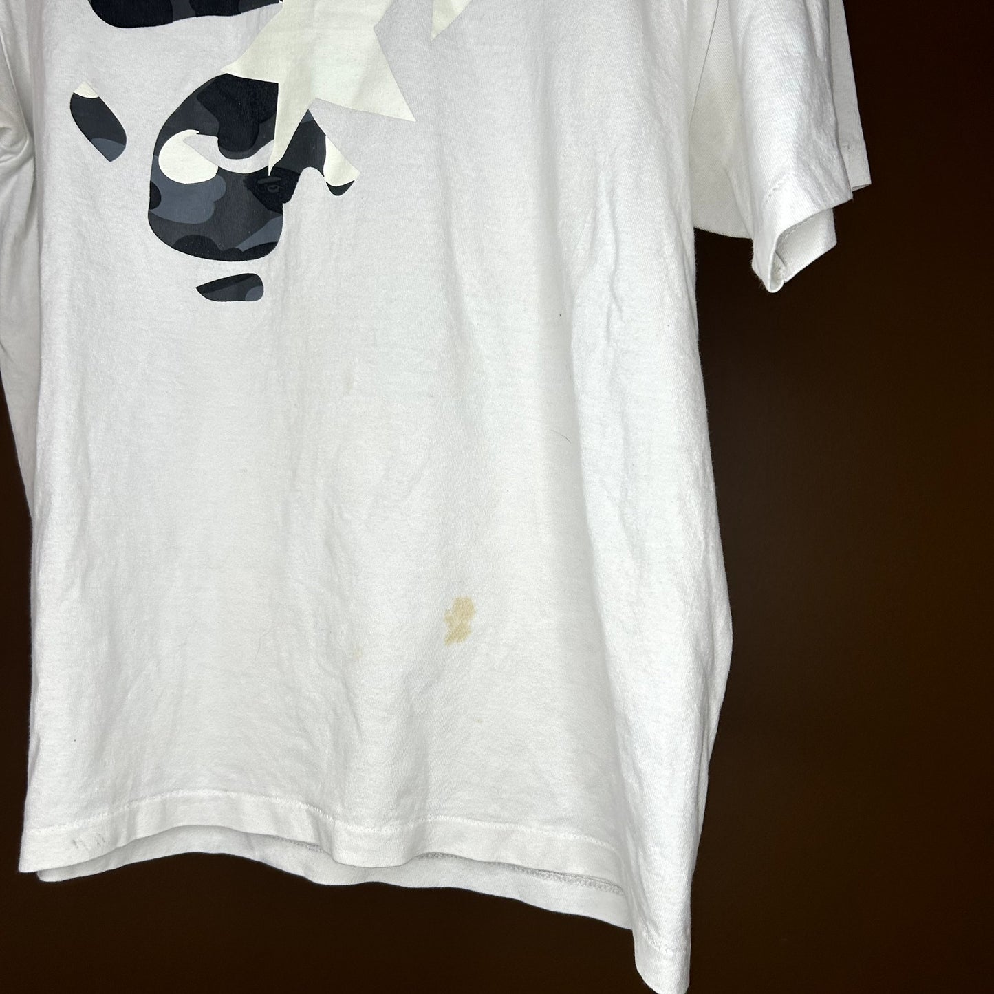 Y2K Bape Graphic White T-Shirt Medium
