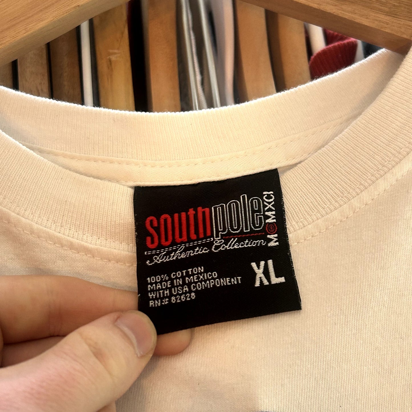 Y2K South Pole White T-Shirt XL