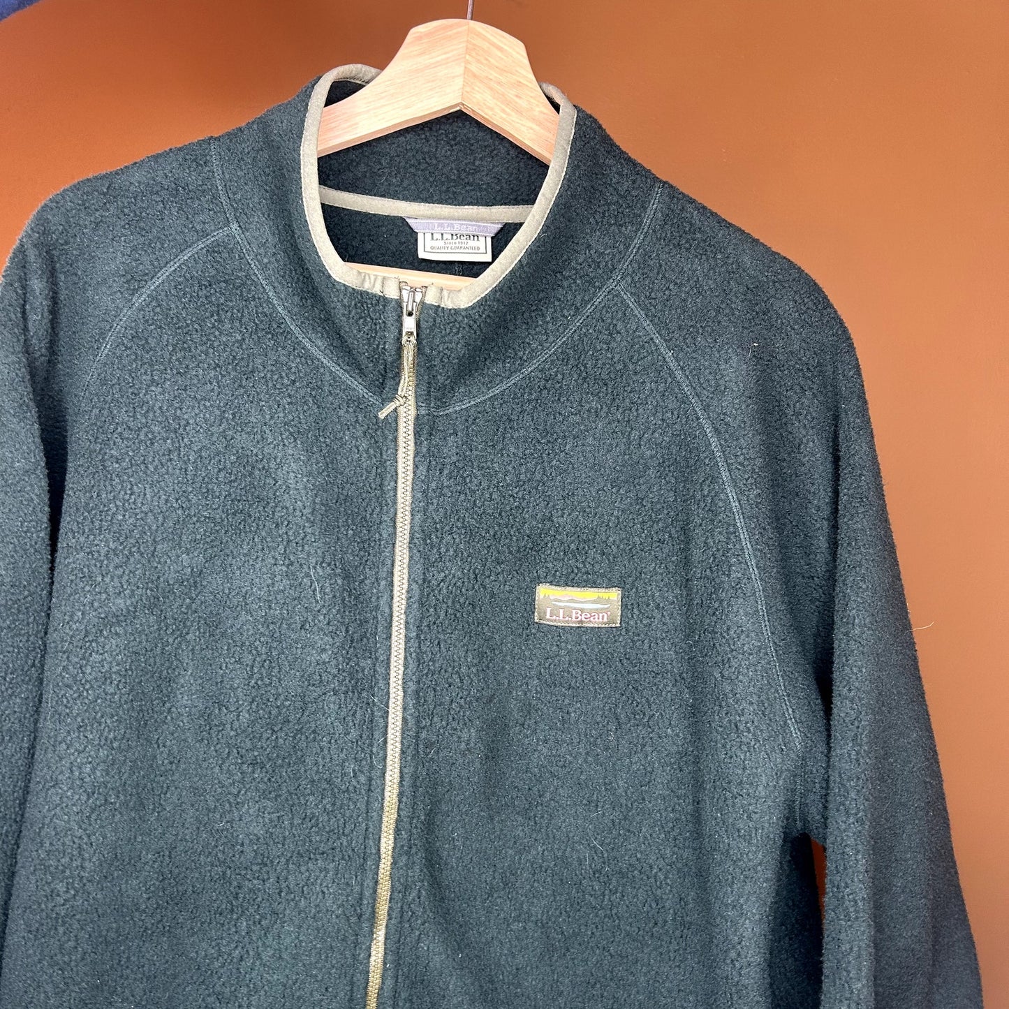 LL Bean Green Zip-Up Sweater