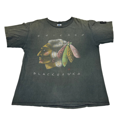 Vintage 1990s Faded Chicago Blackhawks Hockey T-shirt