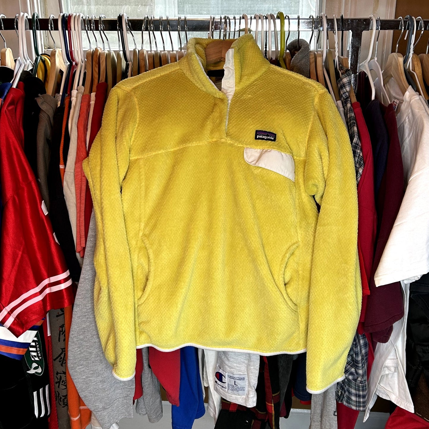 Womens Yellow Patagonia Snap Sweater Medium