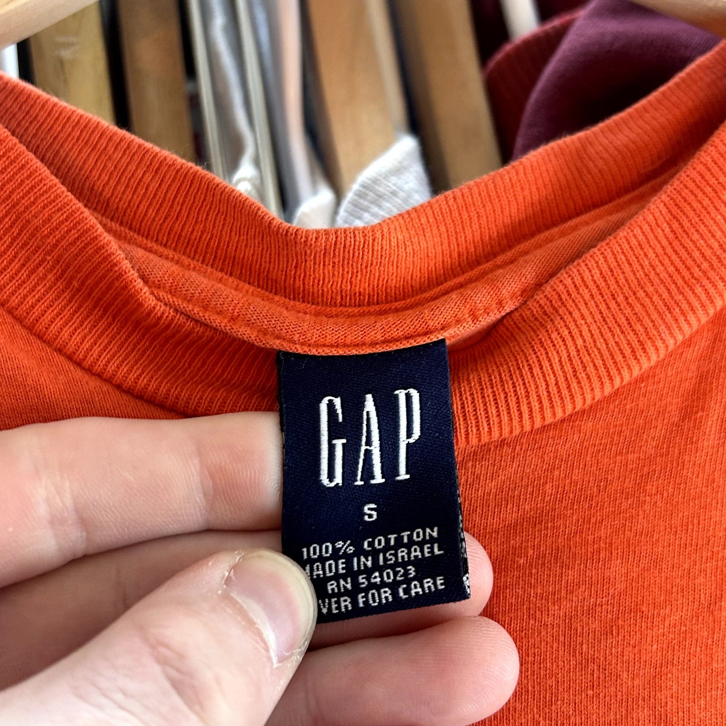 Y2K Gap Ski Long Sleeve Orange T-Shirt Small