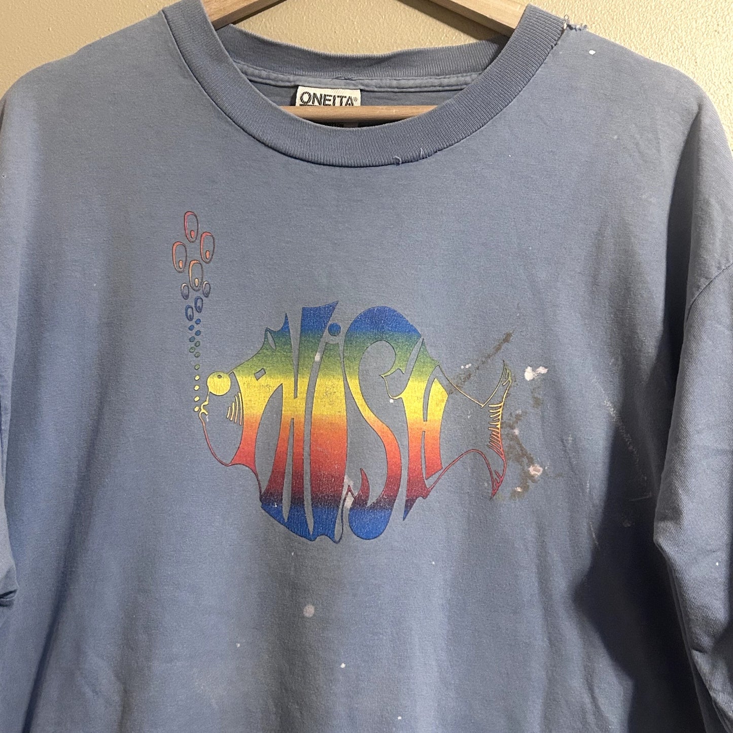 Vintage 90s Phish Concert T-Shirt Has paint stains XL
