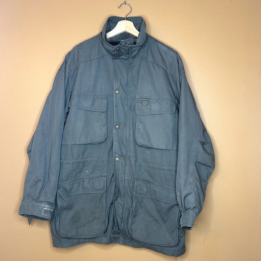 Vintage 90s Eddie Bauer 4 Pocket Lined Olive Jacket