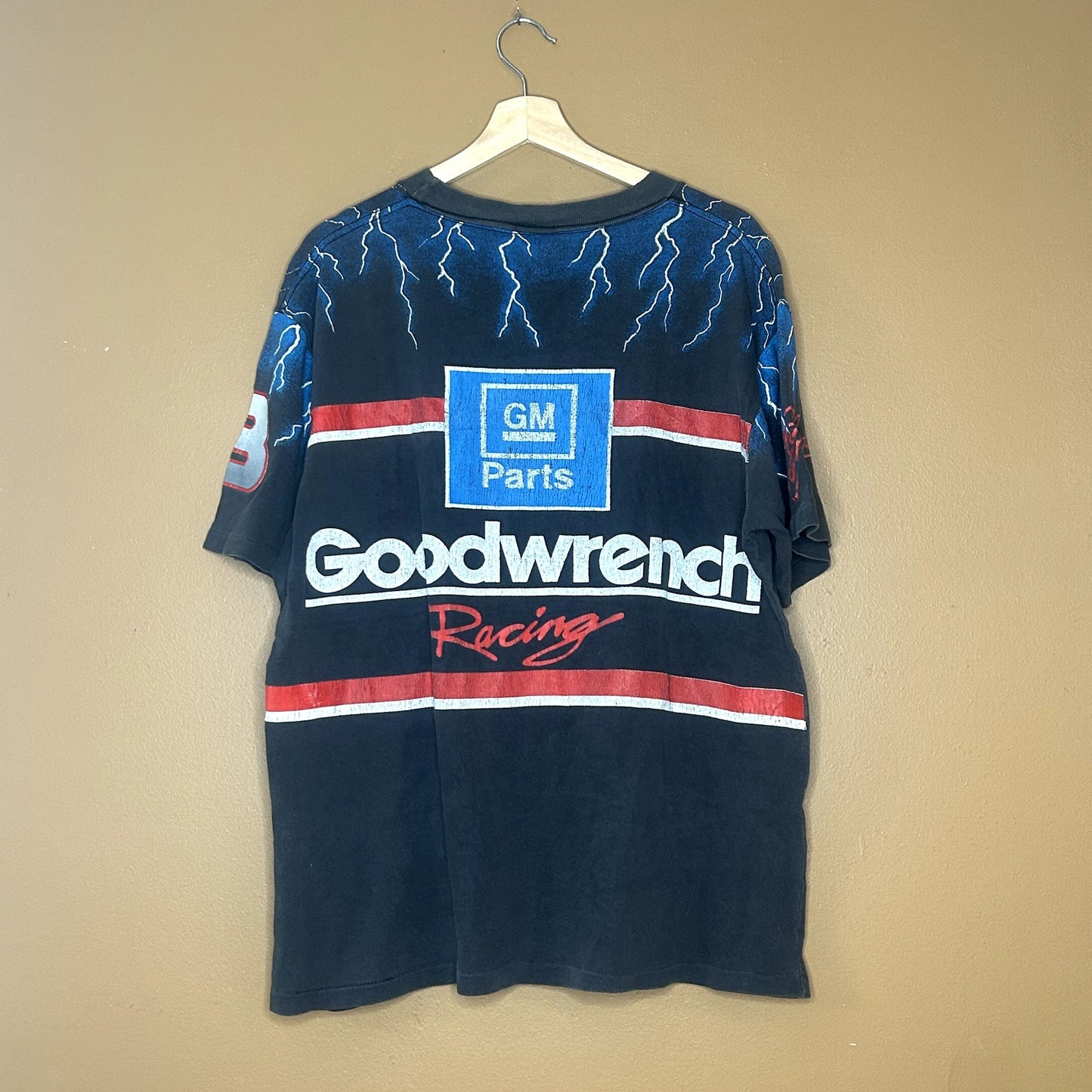 Vintage 90s Dale Earnhardt Black Knight Nascar AOP Lightning