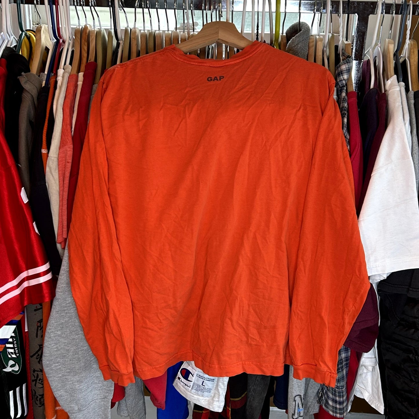 Y2K Gap Ski Long Sleeve Orange T-Shirt Small