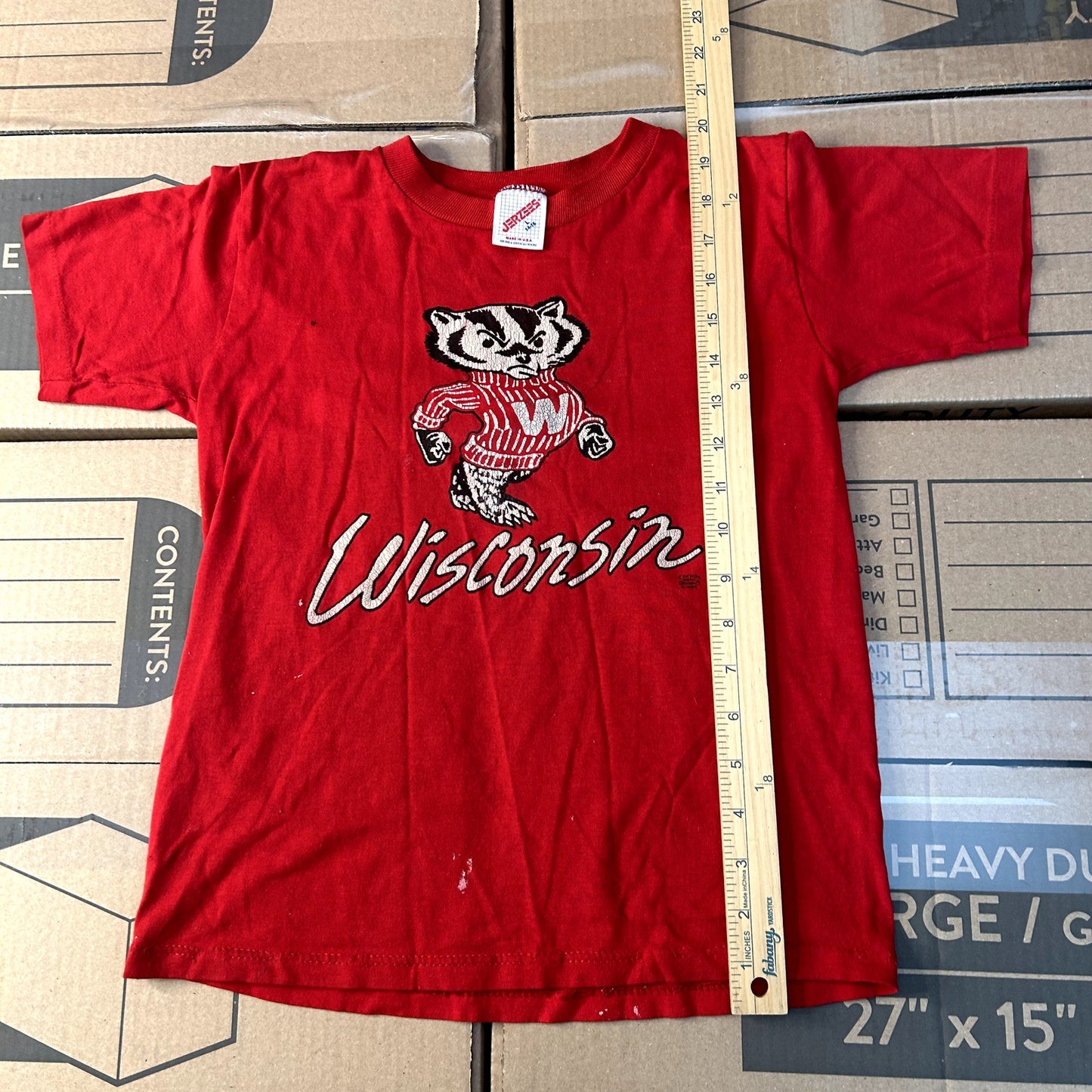 Vintage 90s Youth Wisconsin Badgers T-Shirt Large