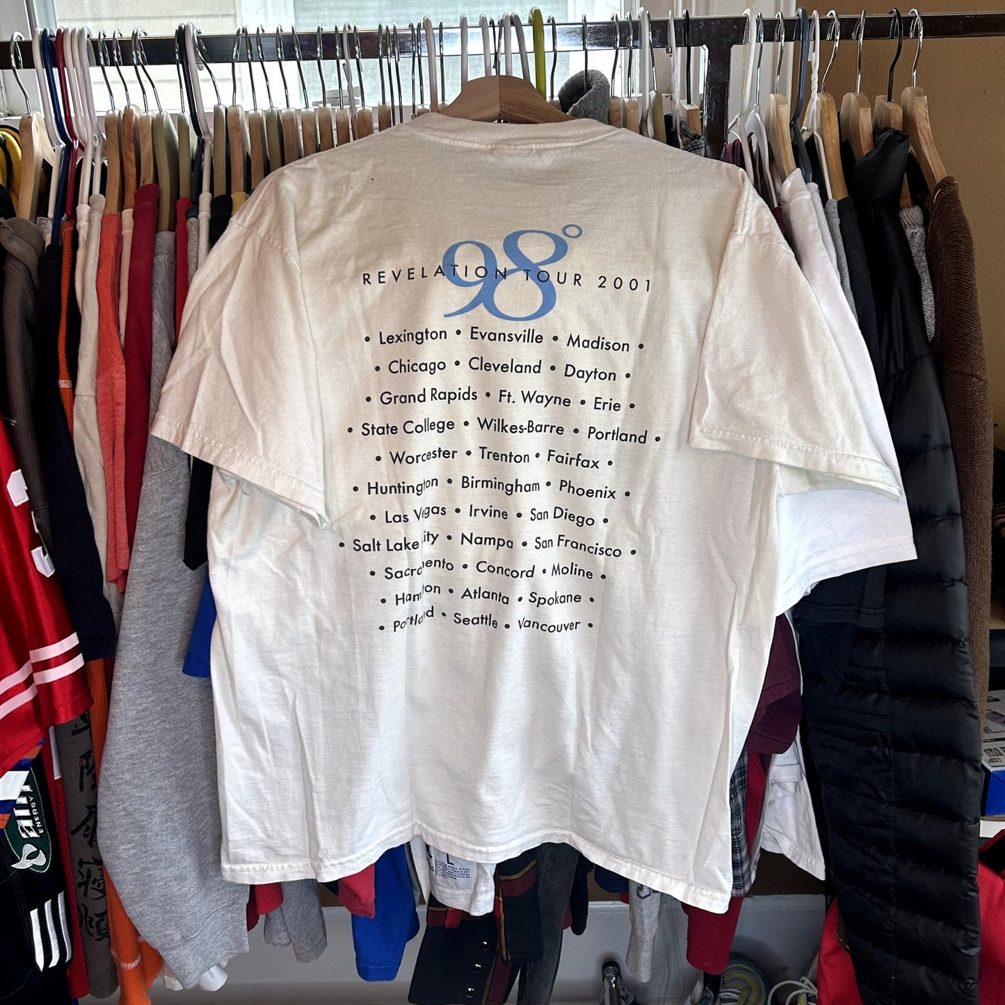 Y2K 98 Degrees Revelation 2001 Tour T-Shirt Large