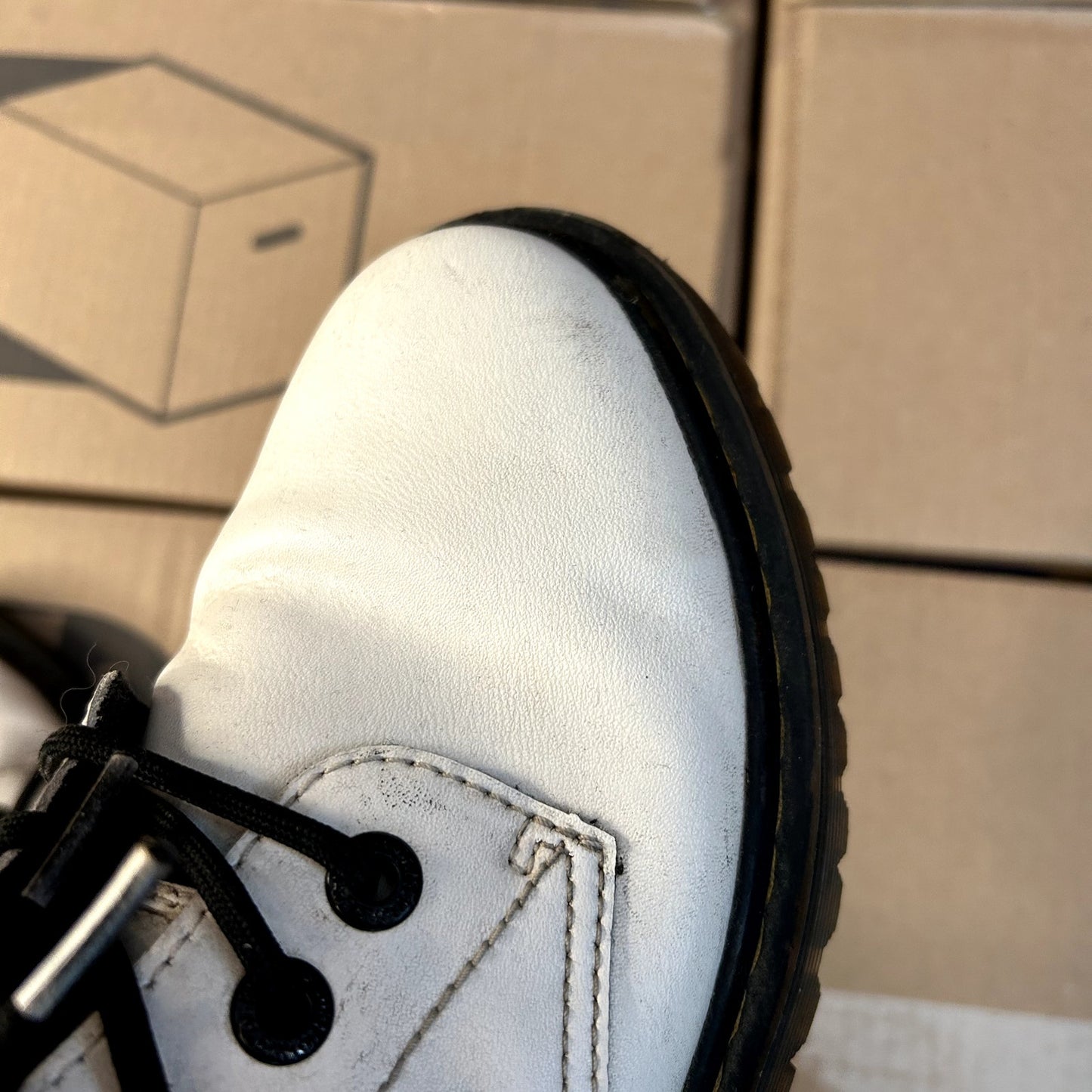 Dr Martens White Womens Boot US 7 L Has flaws