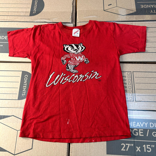 Vintage 90s Youth Wisconsin Badgers T-Shirt Large