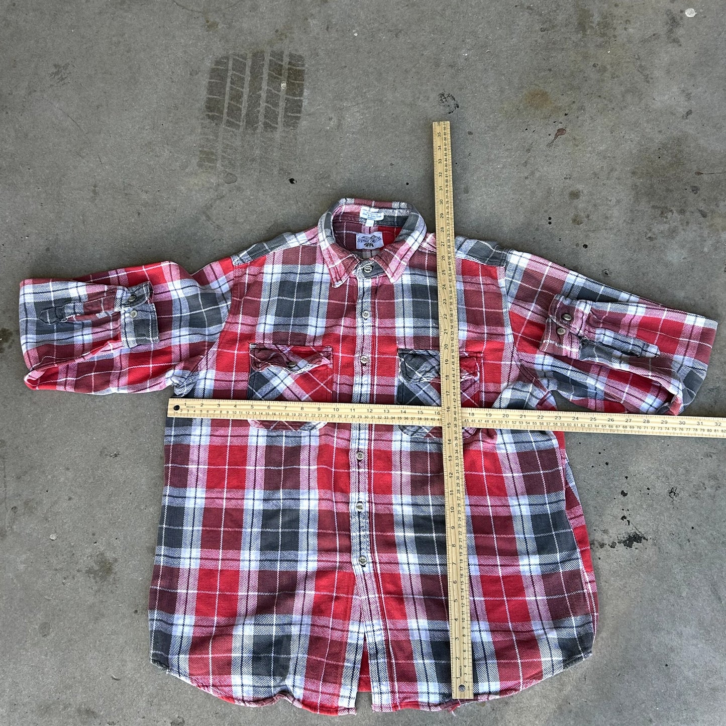 Vintage Eagle Crest Red & White Flannel Shirt XL