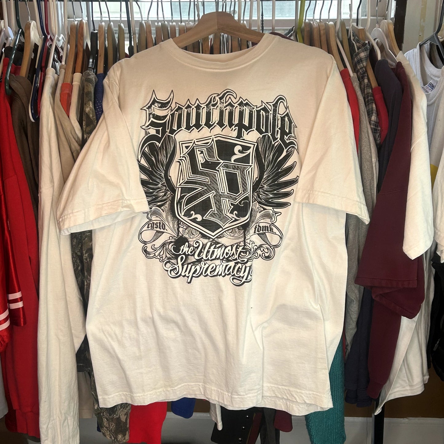 Y2K South Pole White T-Shirt XL