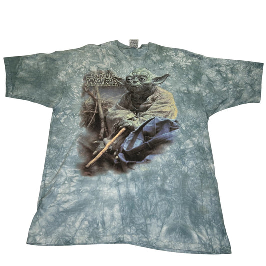 Vintage 1997 Star Wars Liquid Blue Yoda Tie Dye T-shirt