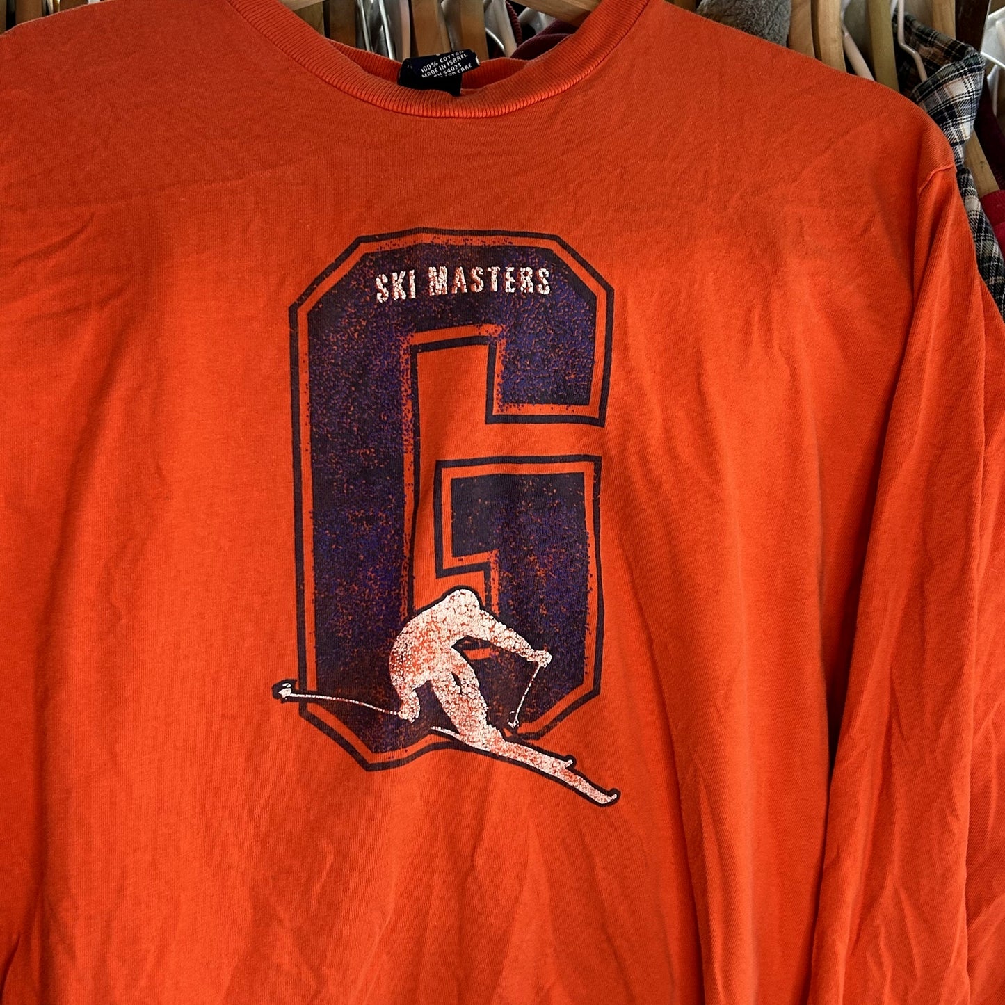 Y2K Gap Ski Long Sleeve Orange T-Shirt Small