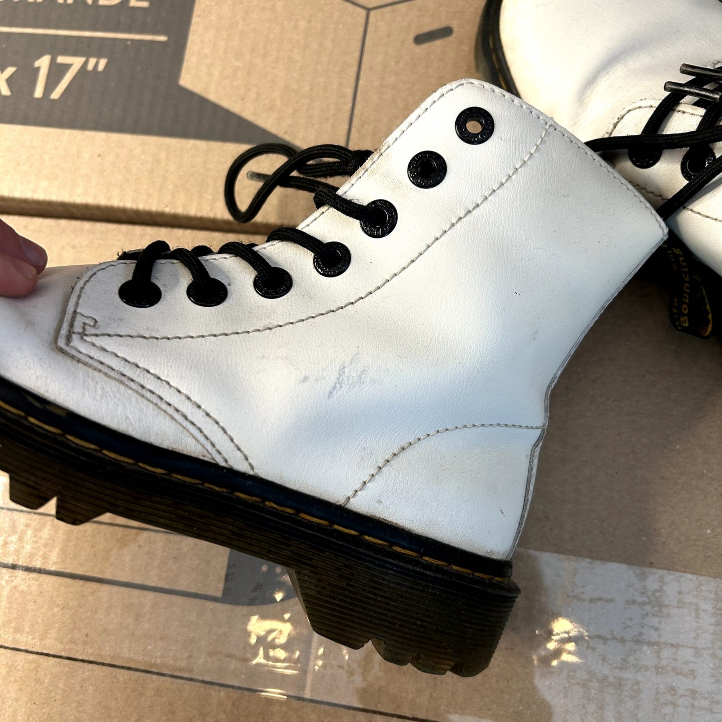 Dr Martens White Womens Boot US 7 L Has flaws
