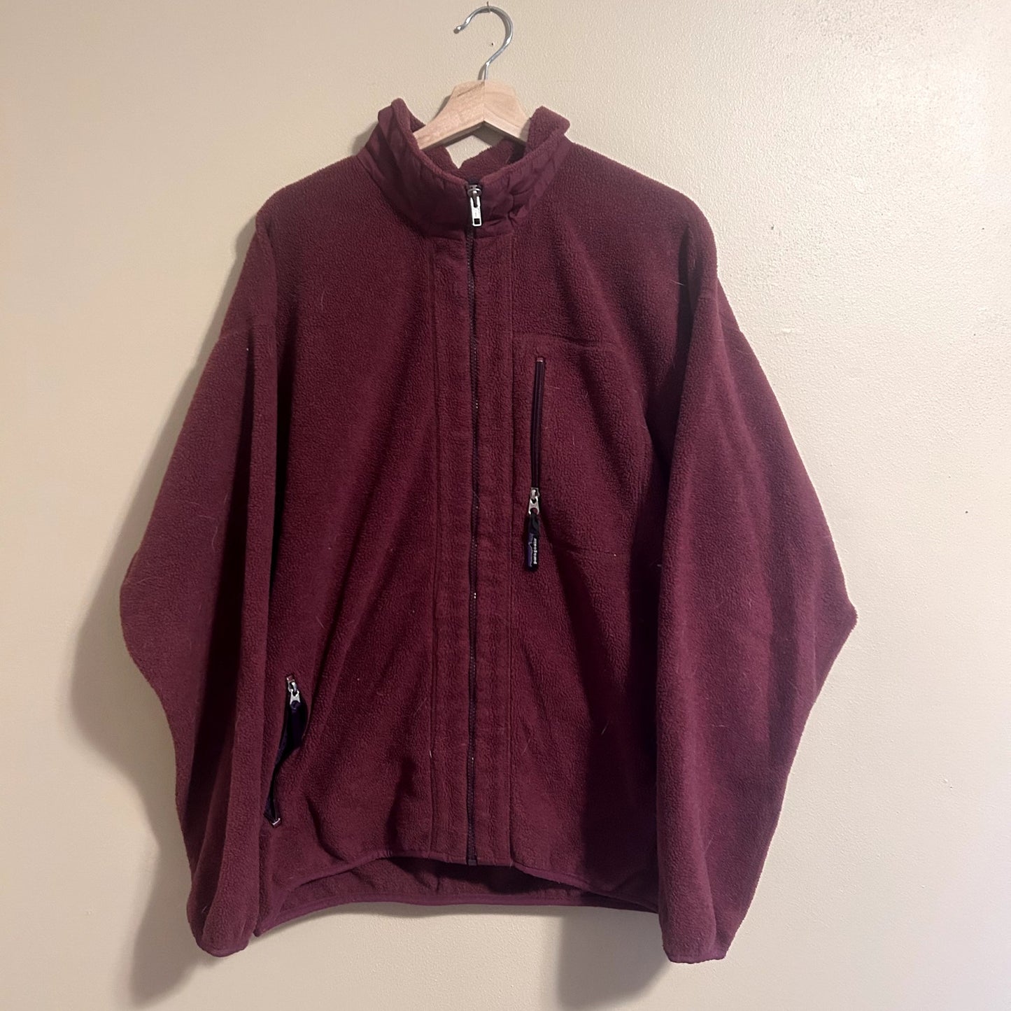 Vintage Patagonia Burgundy Full-Zip Synchilla Fleece Jacket XL