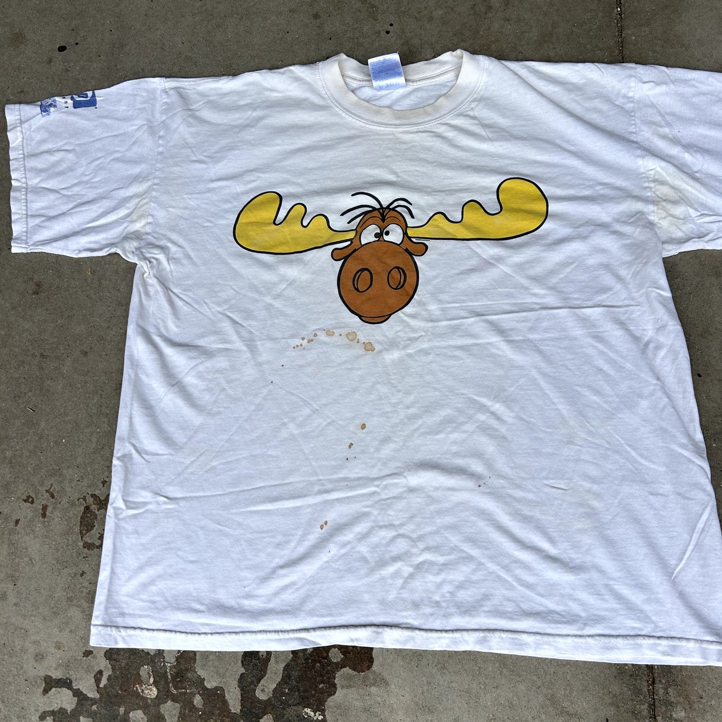 Vintage Rocky & Bowinkle T-Shirt XL Stained