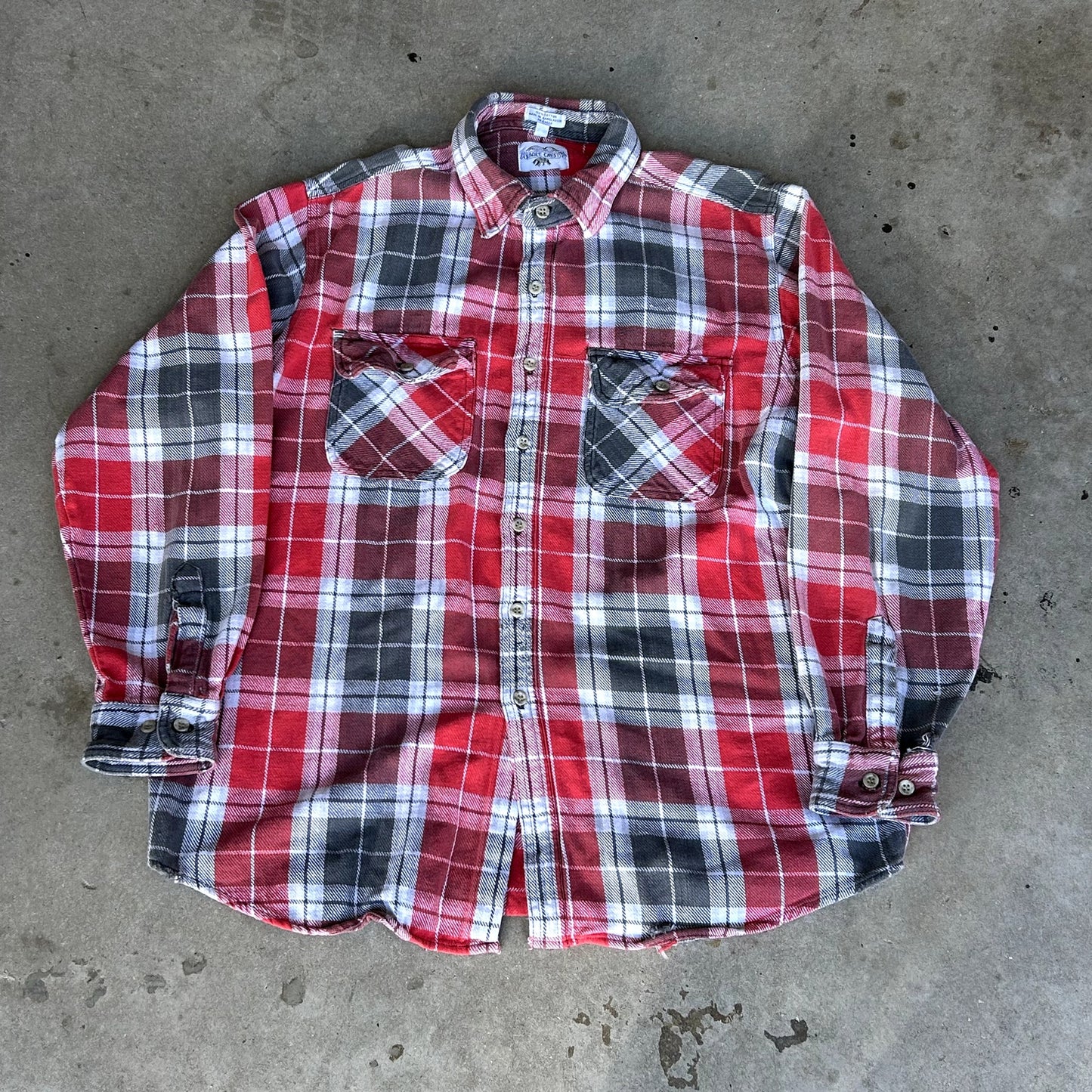 Vintage Eagle Crest Red & White Flannel Shirt XL