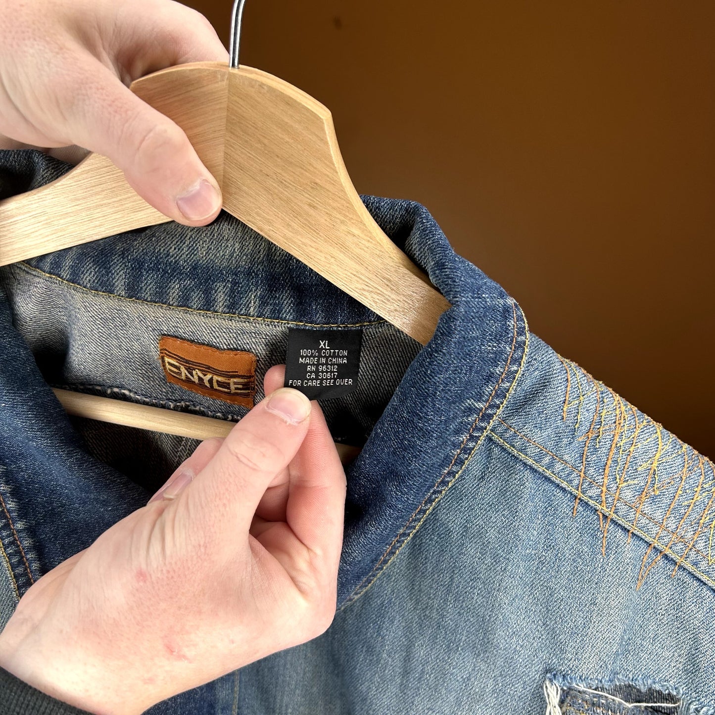 Crazy Y2K Enyce Denim Vest XL Has tear