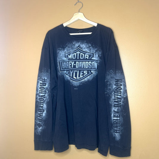 Y2K Harley Davidson Smoke Sleeve Long Sleeve T-Shirt