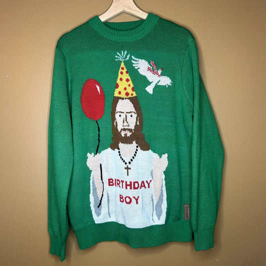 Modern Funny Jesus Christmas Crewneck Medium