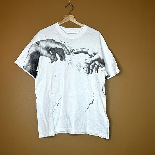 Vintage 90s Michael Angelo Hands Touching Vintage T-Shirt Large